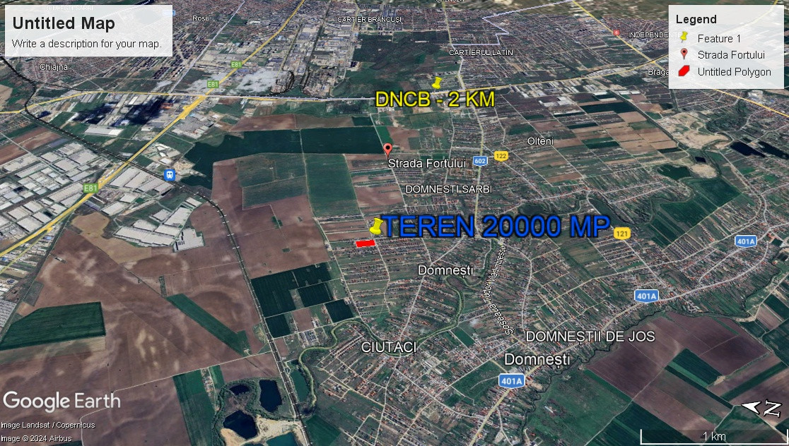Teren intravilan 10000mp | Toate utilitatile | Zona Domnesti