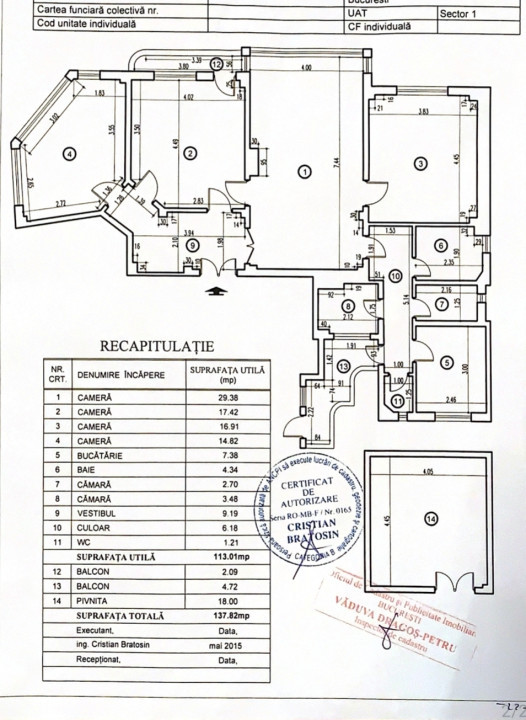 Apartament 4 camere cu boxa de 18 m | Pozitionare excelenta | Calea Grivitei 