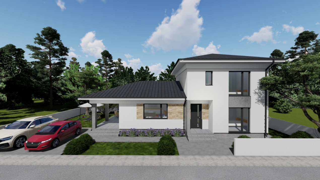 Casa individuala 4 camere | COMISION 0% | Terasa acoperita 23mp | Domnesti