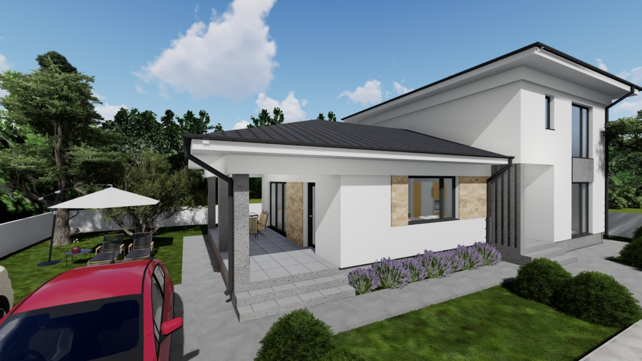 Casa individuala 4 camere | COMISION 0% | Terasa acoperita 23mp | Domnesti