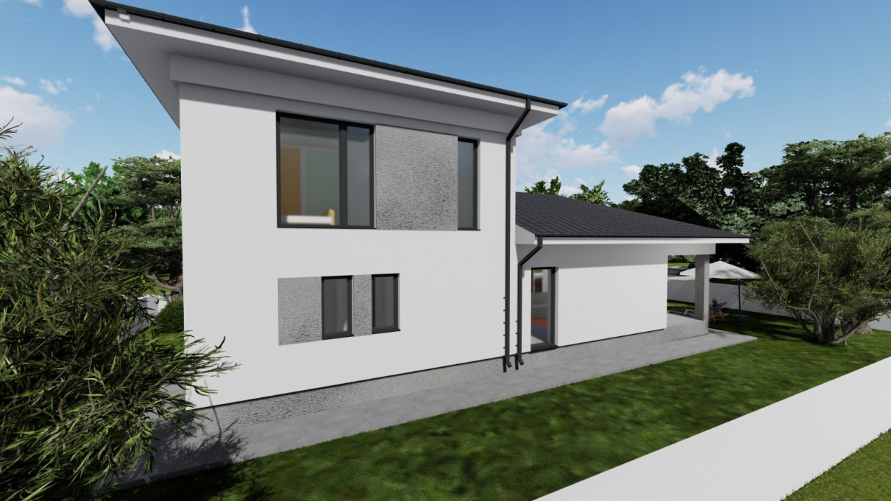 Casa individuala 4 camere | COMISION 0% | Terasa acoperita 23mp | Domnesti