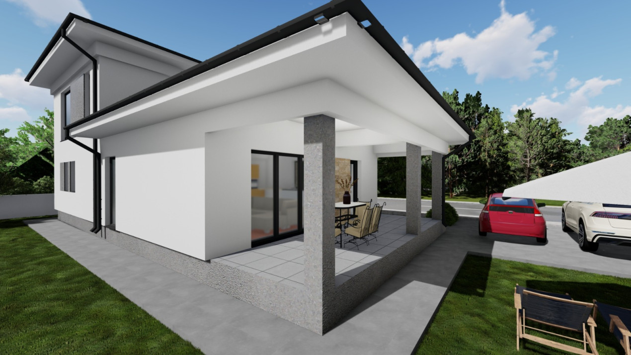 Casa individuala 4 camere | COMISION 0% | Terasa acoperita 23mp | Domnesti