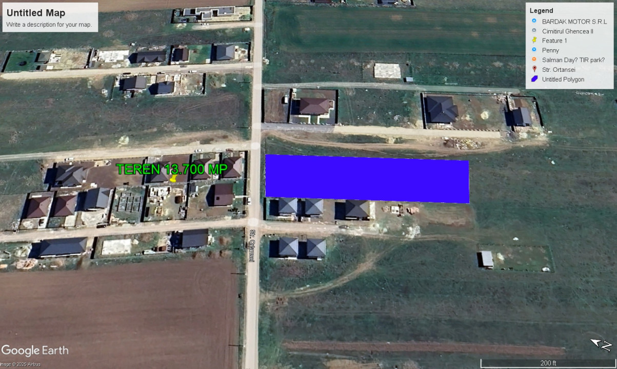 Teren intravilan 13700mp | 37X370M | Toate utilitatile | Zona Clinceni