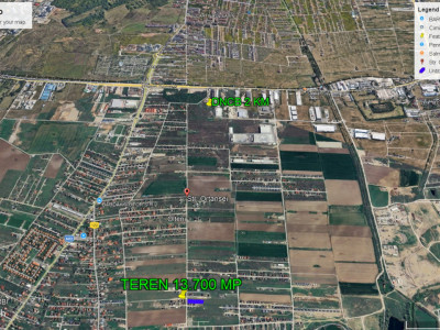 Teren intravilan 13700mp | 37X370M | Toate utilitatile | Zona Clinceni