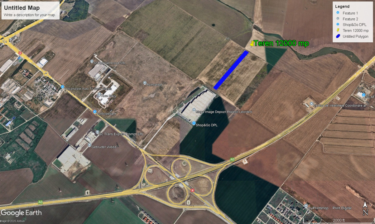 Teren 12.000 m | COMISION 0% | Popesti Leordeni- Mega Image Depozit
