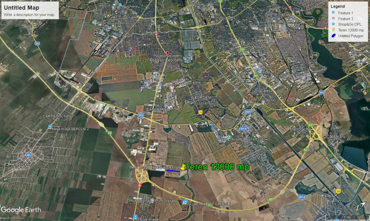 Teren 12.000 m | COMISION 0% | Popesti Leordeni- Mega Image Depozit