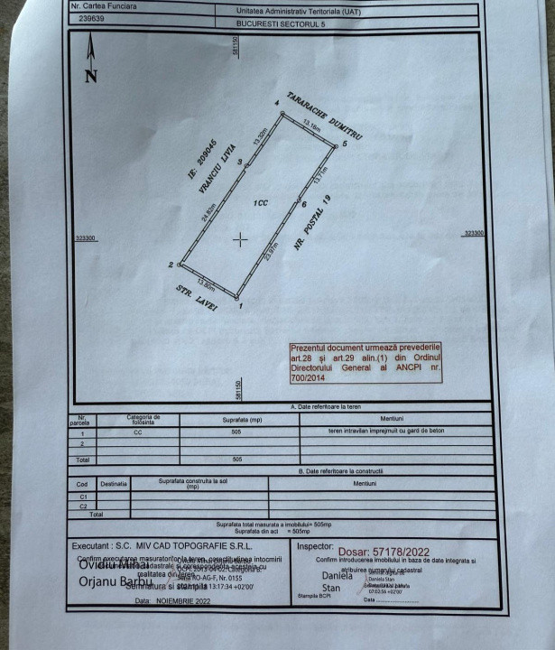 Teren imprejmuit 505 m | Drumul Taberei - Str. Lavei