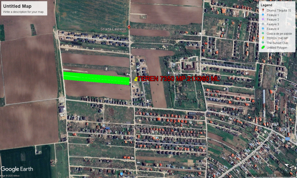 Teren intravilan 7350mp | 21X360 | Toate utilitatile | Zona Domnesti