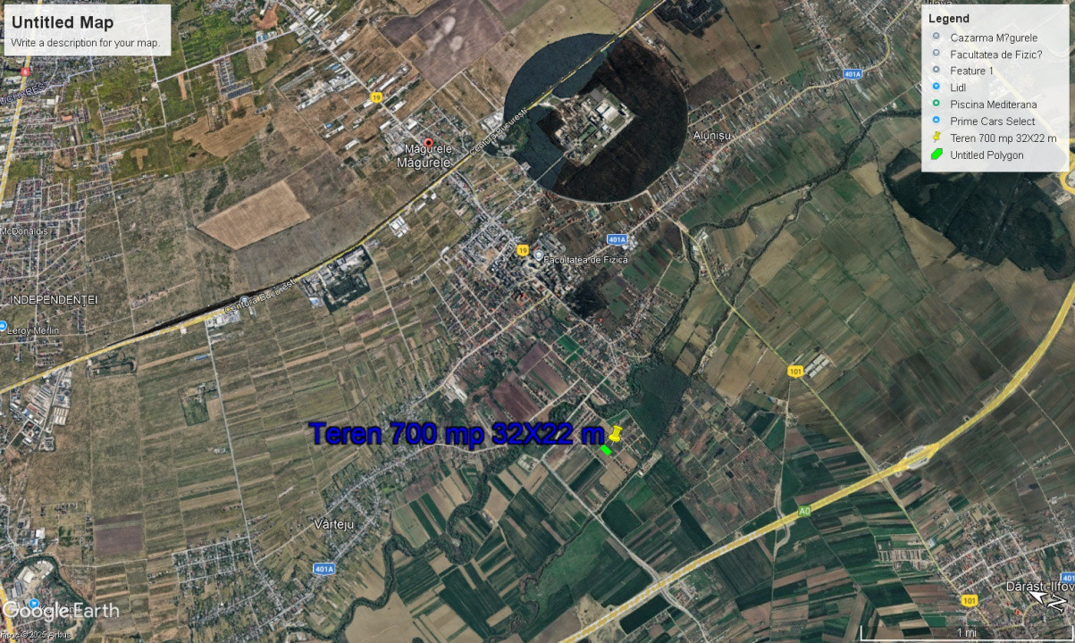 Teren intravilan 700 mp | utilitati publice 100 m| Magurele Str Floarea Soarelui