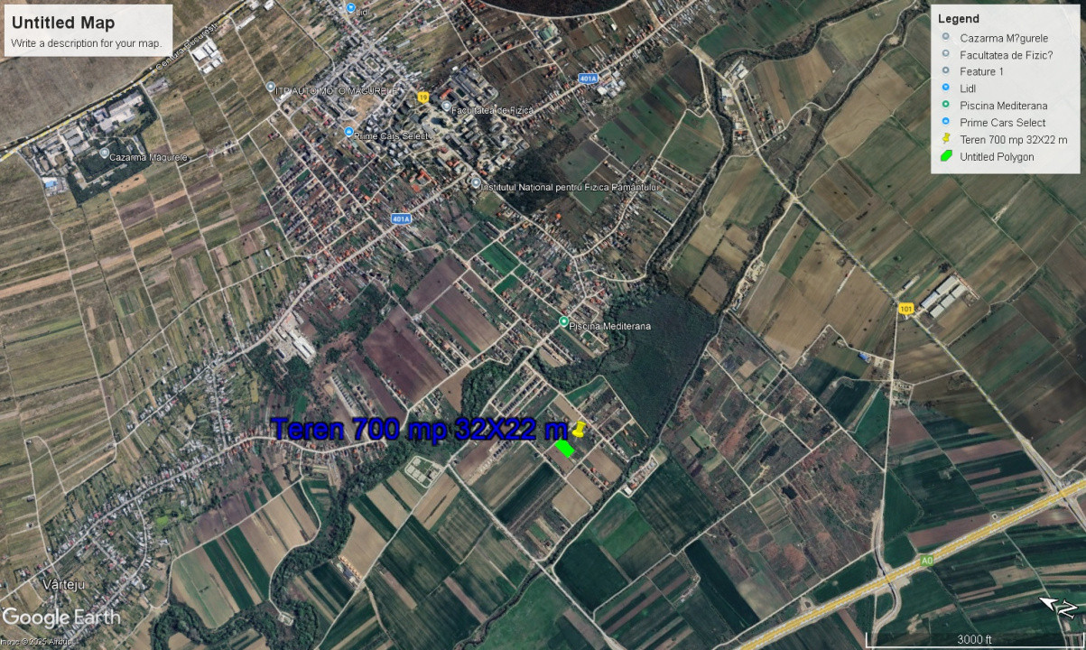 Teren intravilan 700 mp | utilitati publice 100 m| Magurele Str Floarea Soarelui