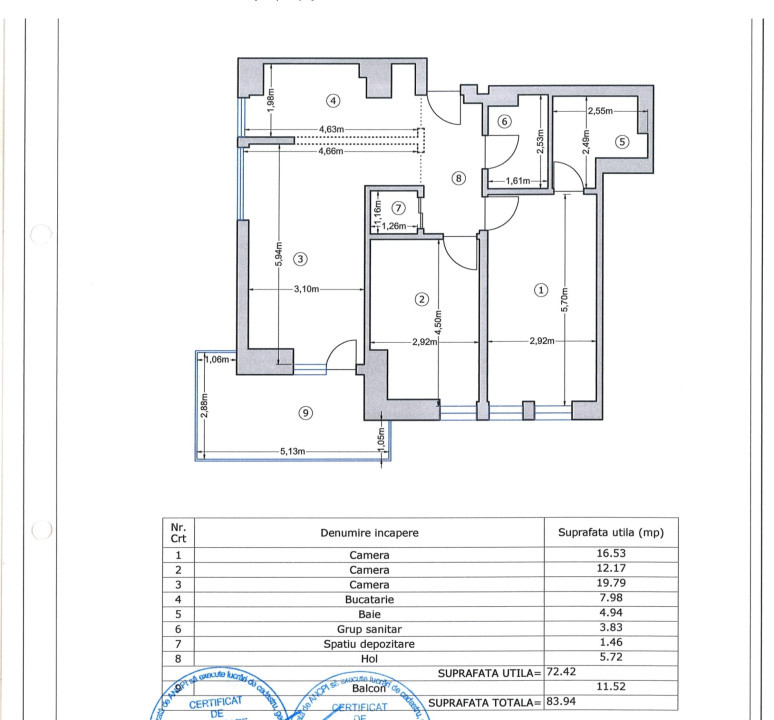 Apartament 3 camere nou- Mobilat | COMISION 0% | Dr. Taberei - Moghioros Park
