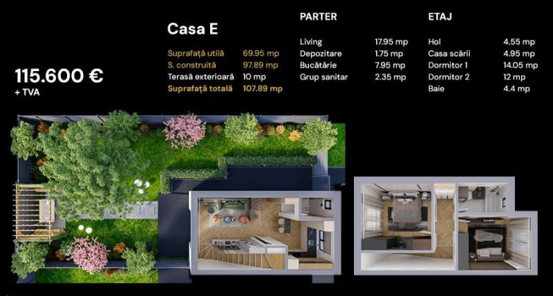 Duplex 3 camere | teren 250 mp | Magurele | COMISION 0%