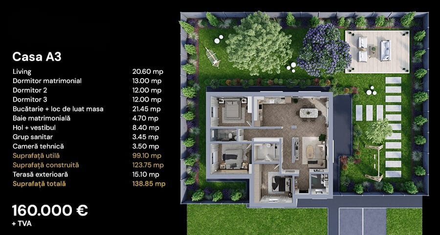 Casa individuala 5 camere | teren 500 mp | Magurele  | Comision 0%